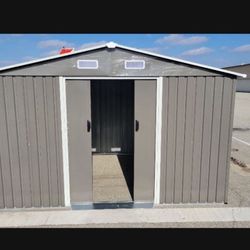  (New in box) 8' Lx 10'W Wx 6. H galvanized steel Metal Storage Shed Outdoor Garden Backyard 8'x10' Storage.