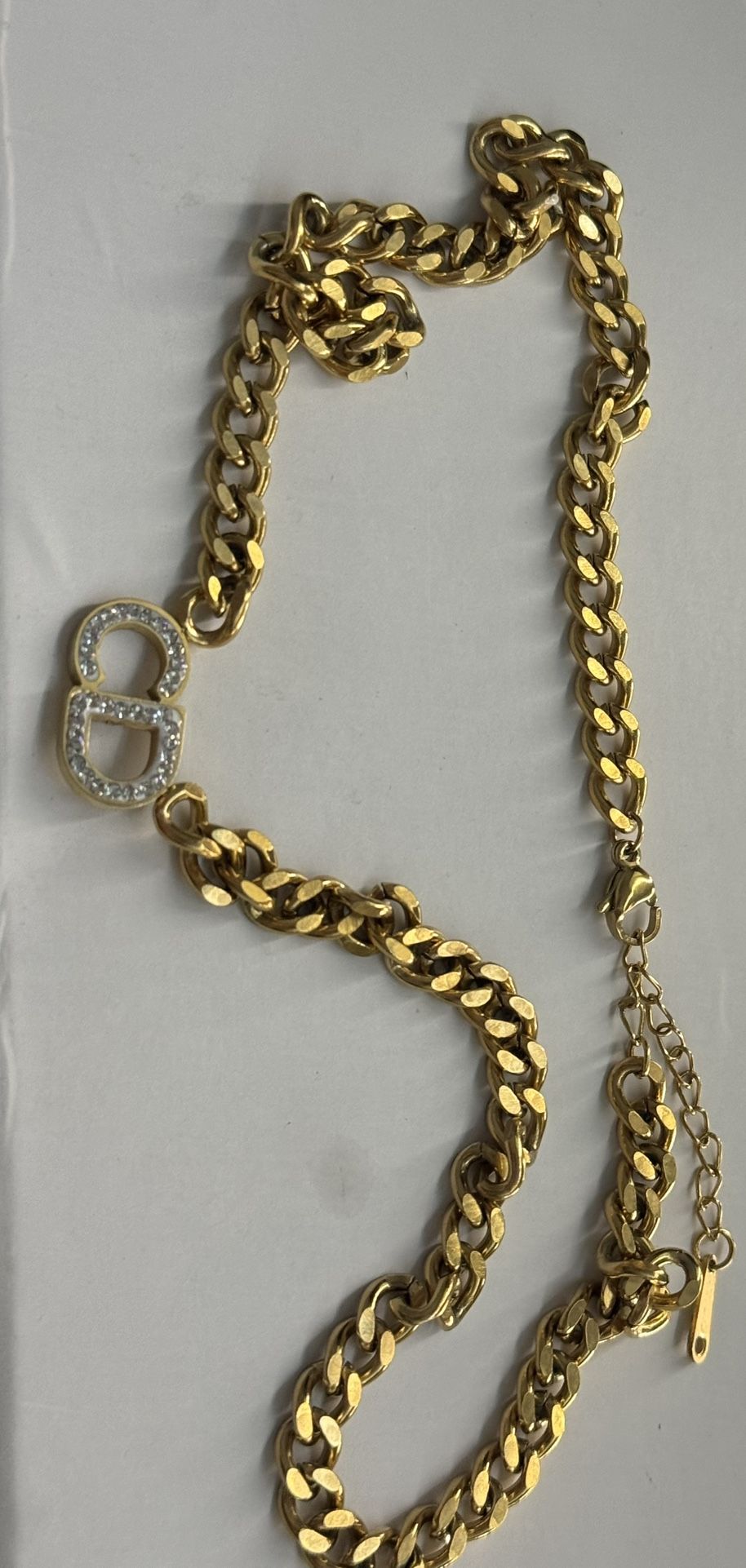 Gold CD Sterling Sliver Necklace 