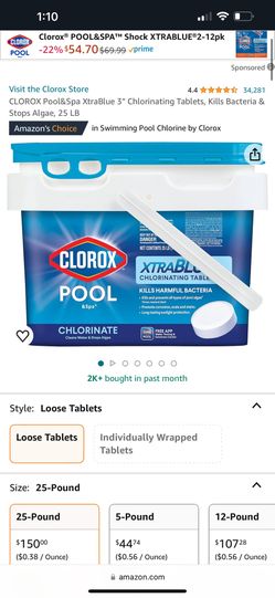 Extra Large Chlorinating Tablets 25lbs