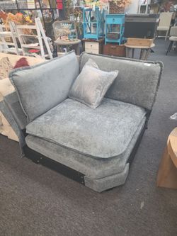 Gray Chenille Oversized Chair Sectional Piece