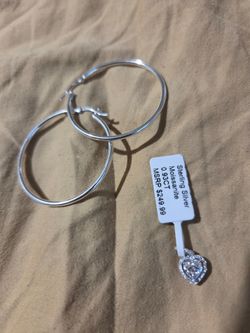 Sterling Silver Charm with Siver Hoops