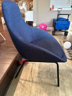 blue fabric chairs