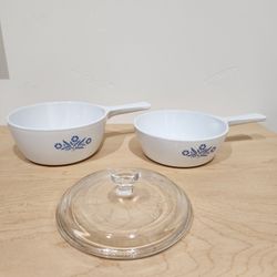 Vintage Cornflower Corning Ware Soup/ Sauce  Pans
