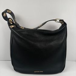 Michael Kors Raven Large Leather Shoulder Bag Black
