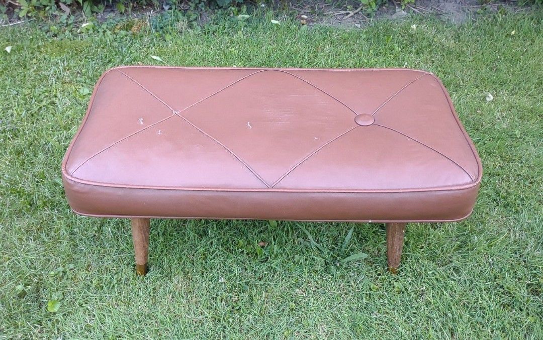 MID CENTURY FOOT STOOL RETRO OTTOMAN