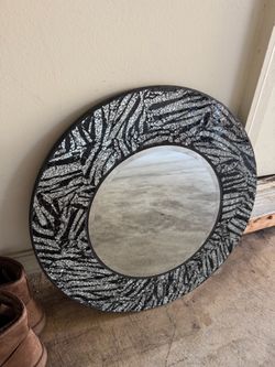 Zebra printed designer mirror