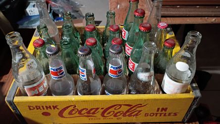 Vintage Coke Bottles and Case