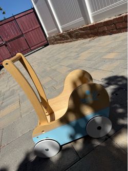 Wooden doll stroller