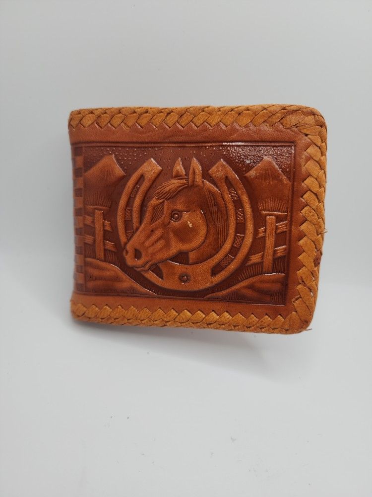 Western Tooled Leather Bi-fold Wallet  