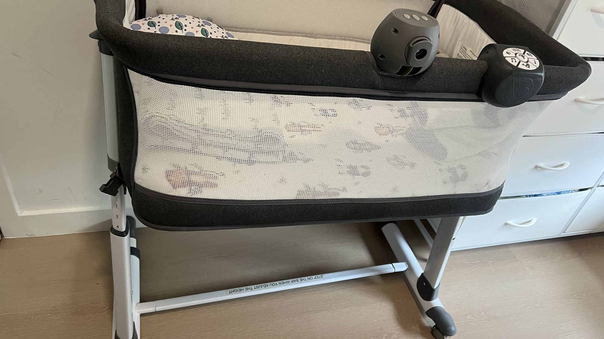 Moisés Para Bebé con Colchon: Baby Bassinet, Bedside Crib Sleeper with Wheels with Bassinet mattress pad (33 * 19 * 1.5) Bamboo Fiber and Microfiber C