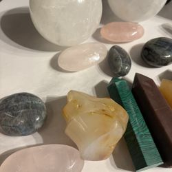 Crystals! Malachite, Bumblebee Jasper, Tree Agate, Spheres Towers And Carvings 