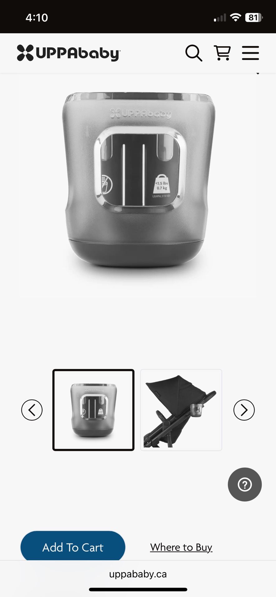 UPPAbabby Cup Holder For vista, Cruz, Minu, And Minu Duo