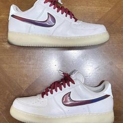 Nike Air Force 1 'De Lo Mio' White Sneakers, Size 11 BNIB BQ8448-100
