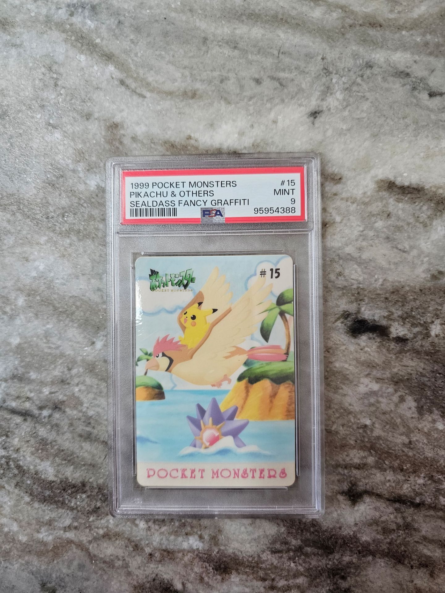 Pokemon Japanese Sealdass Fancy Graffiti 15 Pikachu & Others PSA 9