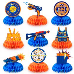 9pcs Dart War Gun Party Honeycomb Centerpieces(New, Unopened)