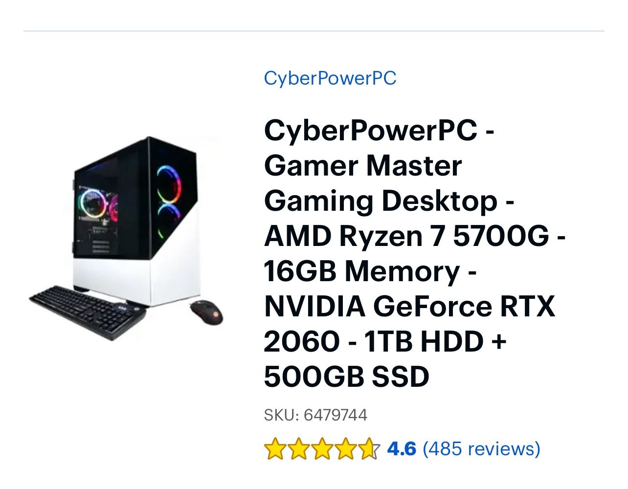 Gaming PC - Cyber power PC - Gamer Master
