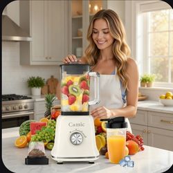 Camic Retro-Style Countertop Blender – Great for Smoothies, Shakes, Ice Crushing