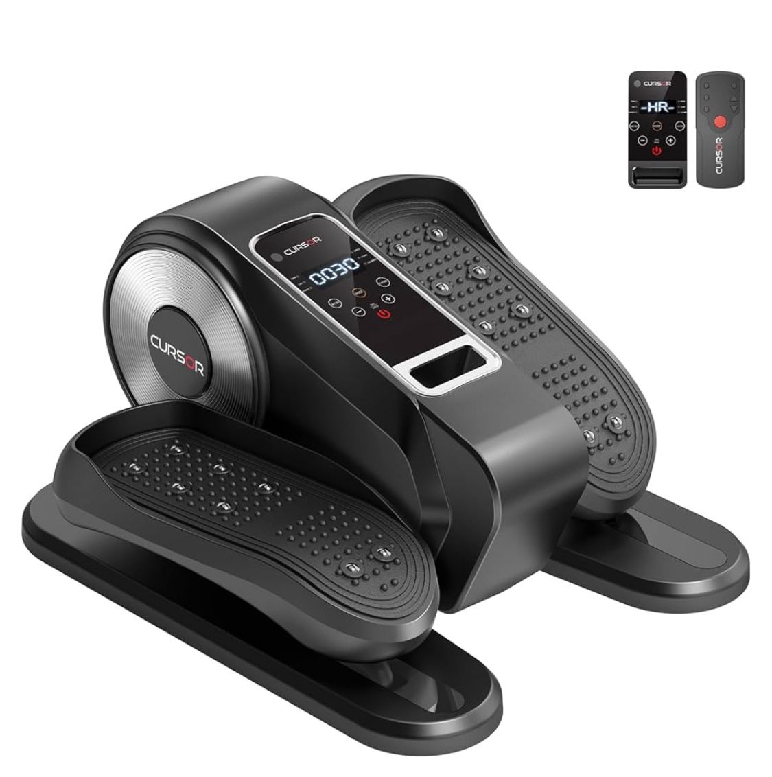 Under Desk Elliptical Machine, Electric Seated Pedal Exerciser, Mini Ellipse Leg Exerciser with Remoter, 12 Level Speeds, Forward & Reverse Direction,