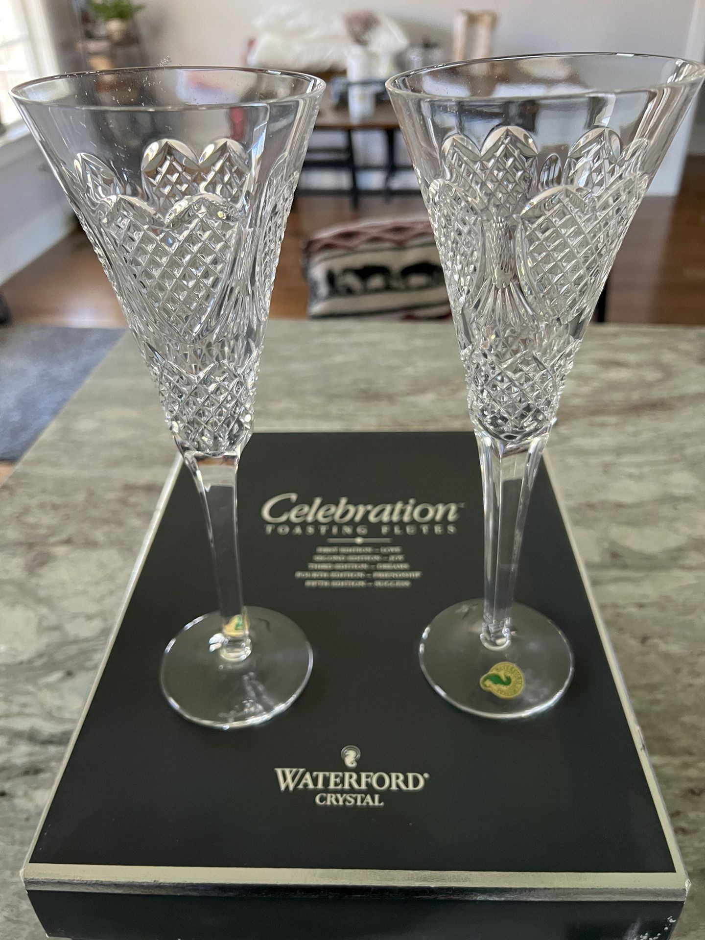 Waterford Crystal Toasting Flutes With Heart 