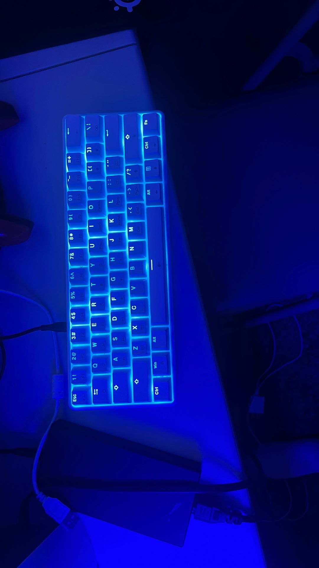 rgb All White Keyboard Wire