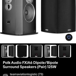 Polk Audio FXiA6 Dipole/Bipole Surround Speakers (Pair) 125W