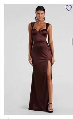 Windsor Elegant Burgundy Satin Dress