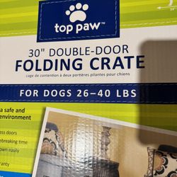 Top Paw Medium Black Pet Crate With Double Doors