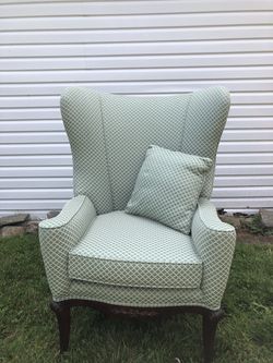 Wingback chair with matching pillow