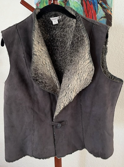 Faux shearling vest Coldwater Creek L