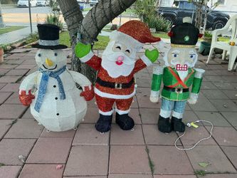 Christmas LED Santa, Snowman, And Nutcracker Outdoor Decorations
