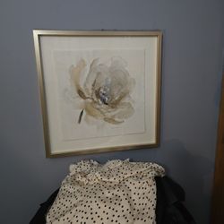 Georgious Painting Nuetral Colrs And A Gold Frame 