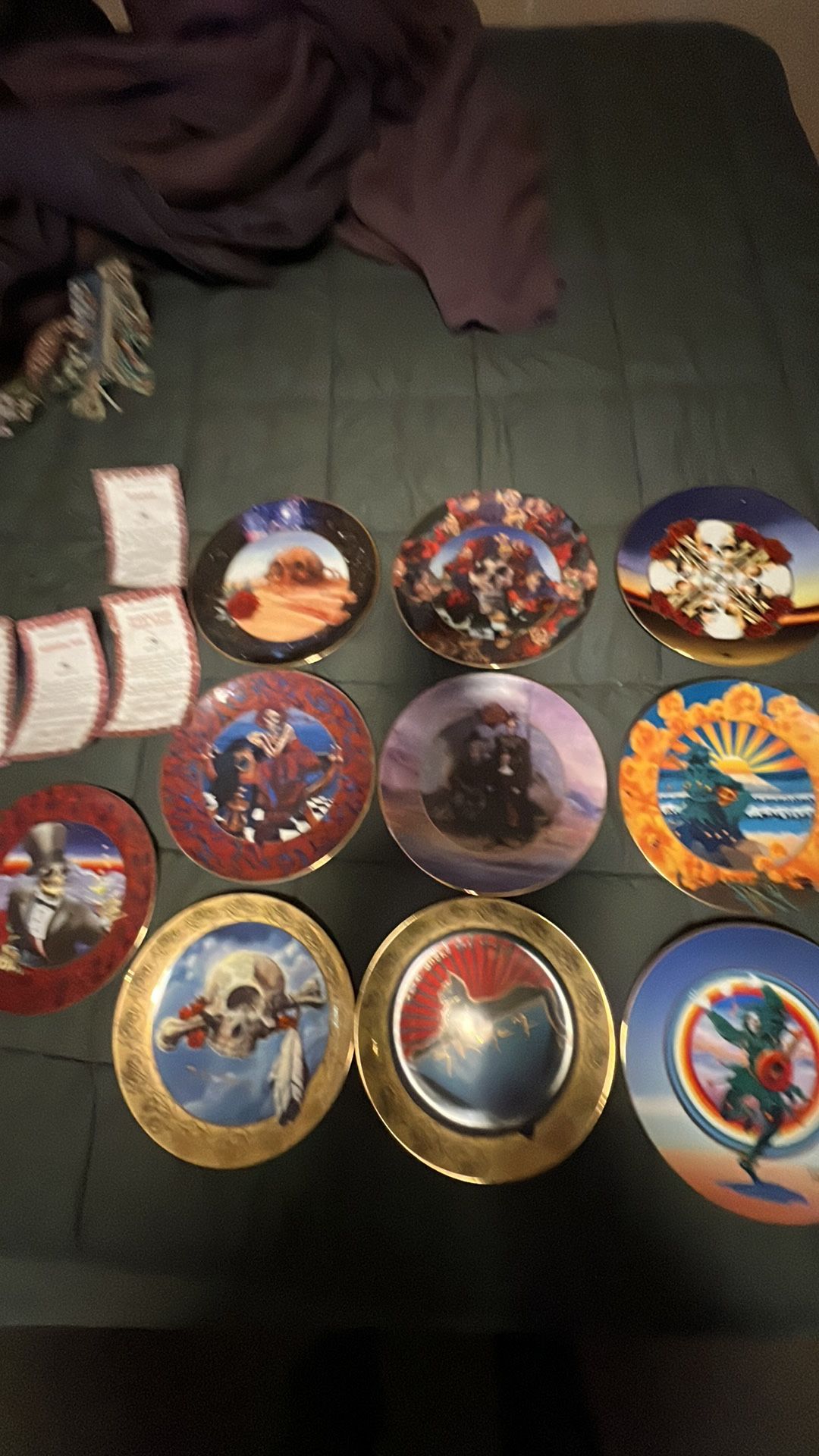 Gold Rimmed Grateful Dead Plate Collection By Stanley Mouse