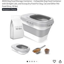 ANVS Dog Food Storage Container - Collapsible Dog Food Container with Airtight Lids, and Scoop,Dry Food For Dog, Cat and Other Pet