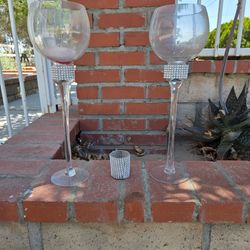 Used (lit and melted) Glass Candle Holders
