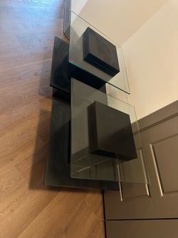 Modern glass top set of tables