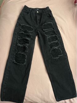 NEW Women's Black Baggy Denim Jeans