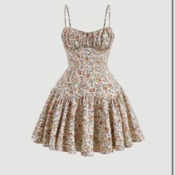 Summer Flower Dress (large ) RUNS SMALL
