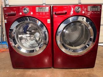 BEAUTIFUL CANDY RED APPLE LG  WASHER AND  ELECTRIC DRYER SET EXCELLENT CONDITIONS