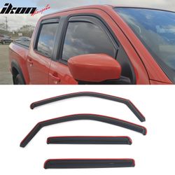 Fits 2022-2026 Nissan Frontier Crew Cab In-Channel Window Visors Guards Deflectors