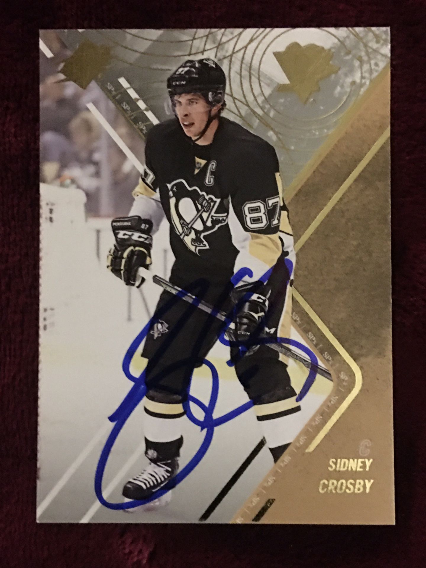 Autograph Card Signed By Nhl Star Sidney Crosby.