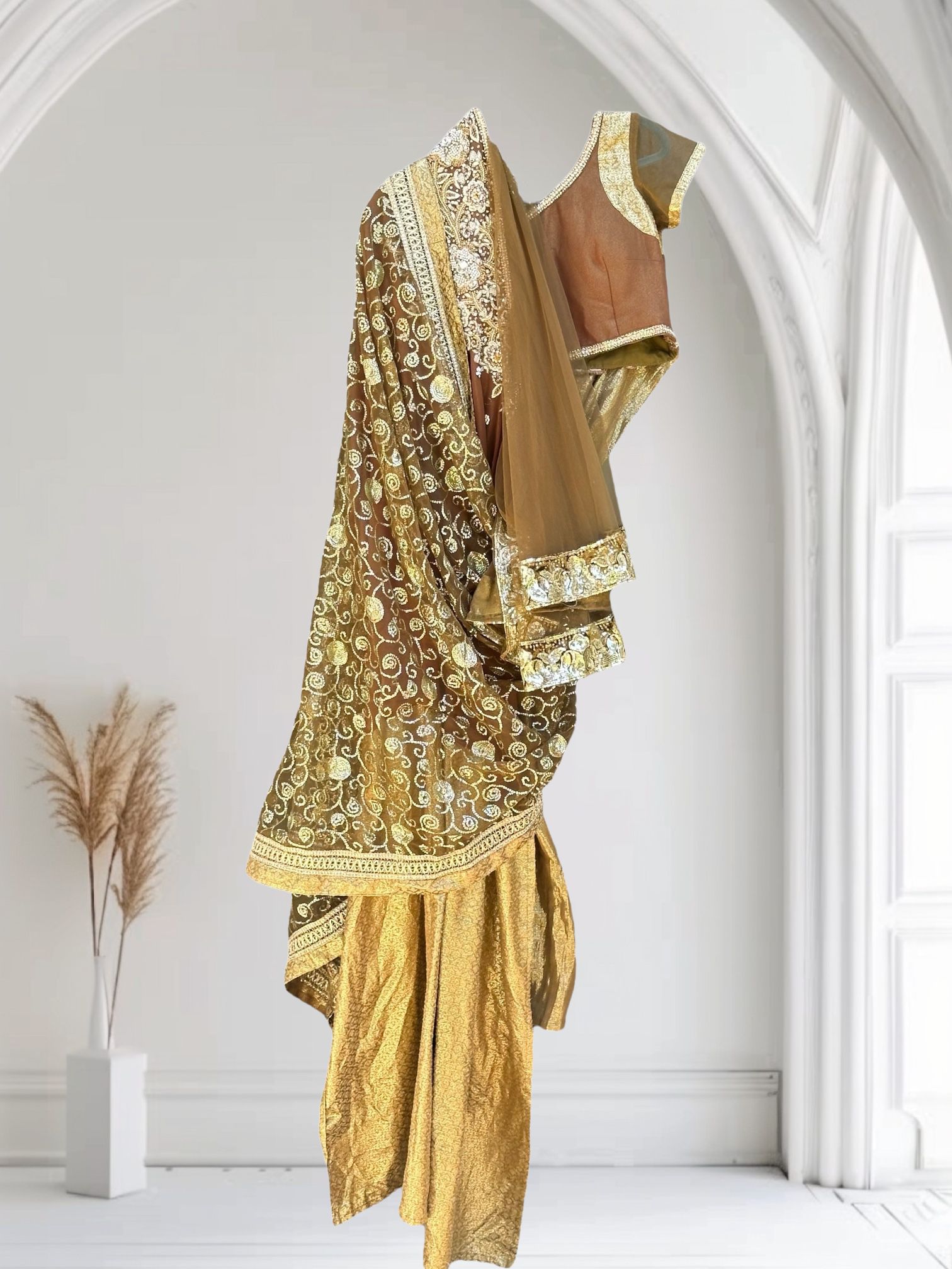 Beautiful Gold 3-Piece Sari 