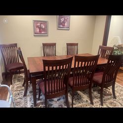 Amish Cherry Oak Dinner Table With Connecting Piece 