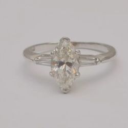 Diamond engagement ring 14k White Gold 1.27 Tcw Solitaire Size 7