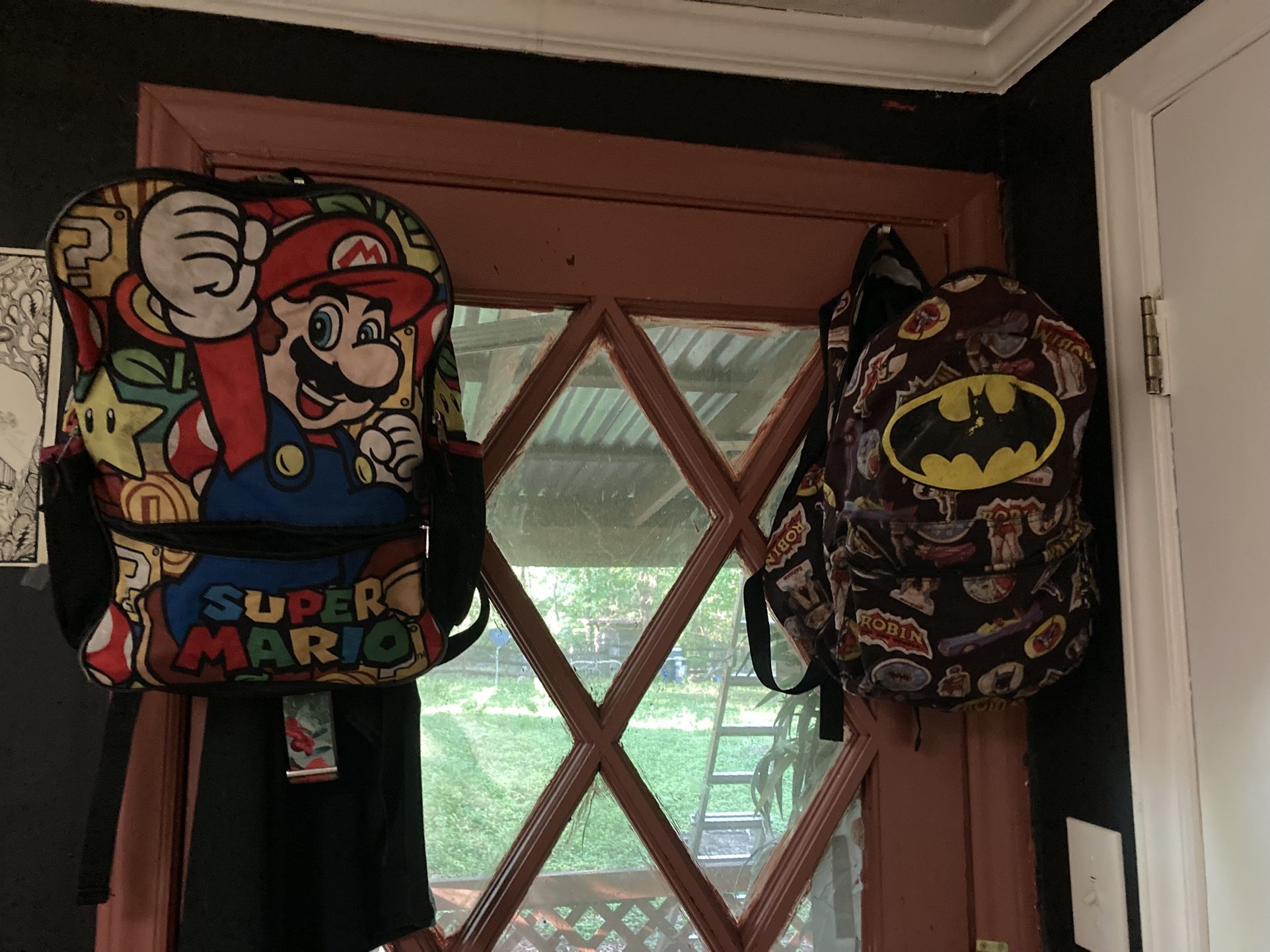 Mario Brothers And Batman Backpacks