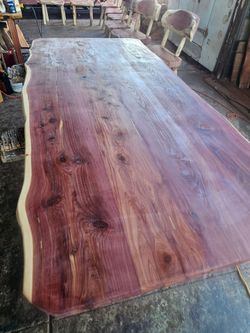 Live Edge Cedar Wood Slab Table Top