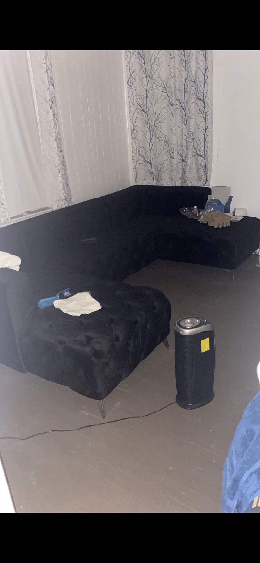 Black Velvet Couch