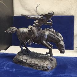 J. Bayres Bronze Sculpture Signed Statue Cowboy Western Horse Art 87/200