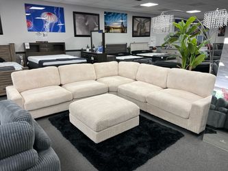 6PC Beige Modular Sofa Sectional