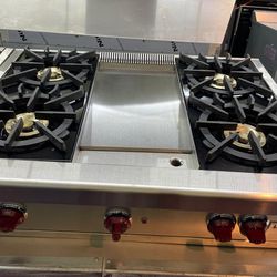 Wolf 36” gas cooktop stainless steel