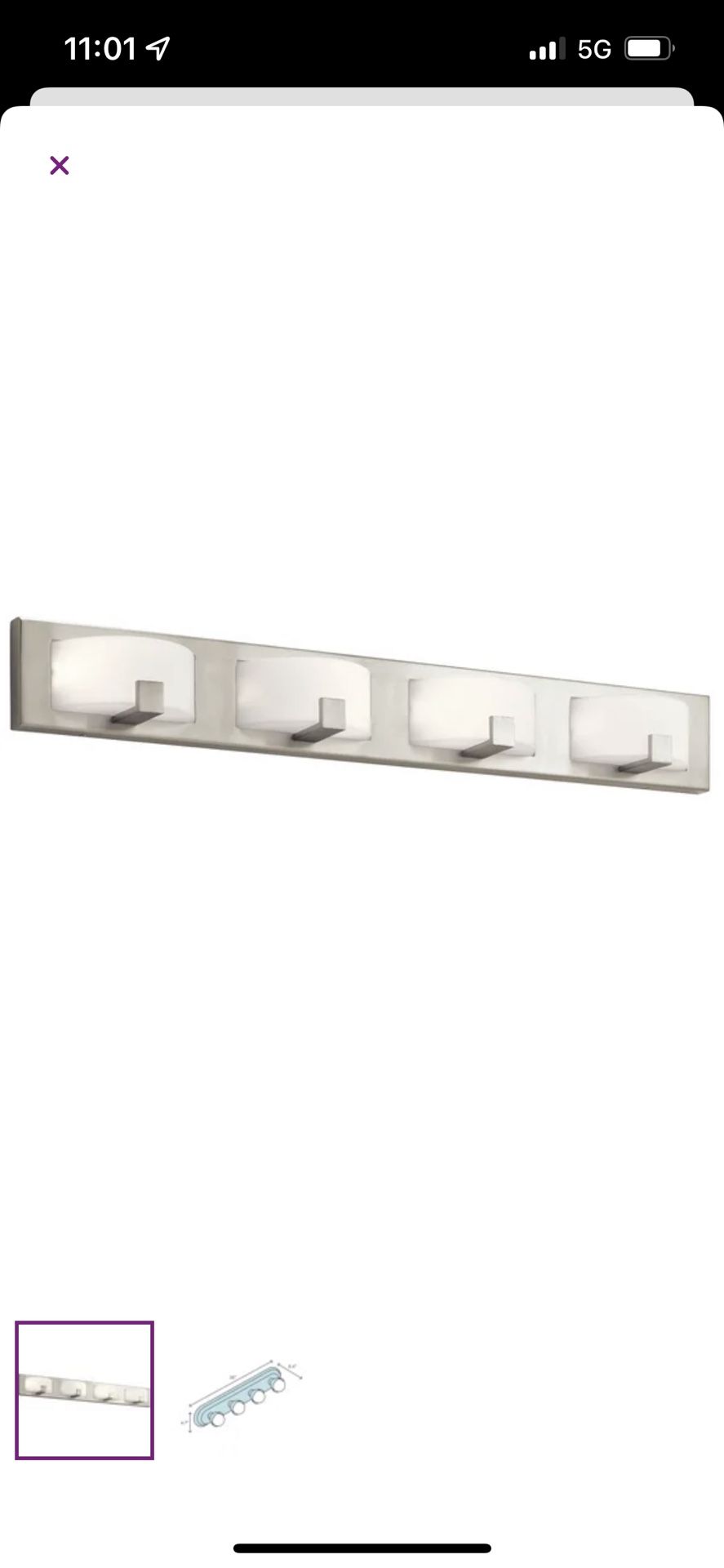 4 Light Dimmable LED light Bath Bar